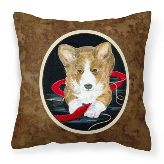 Carolines Treasures SS8570PW1414 Corgi Fabric Decorative Pillow, 14Hx14W, multicolor