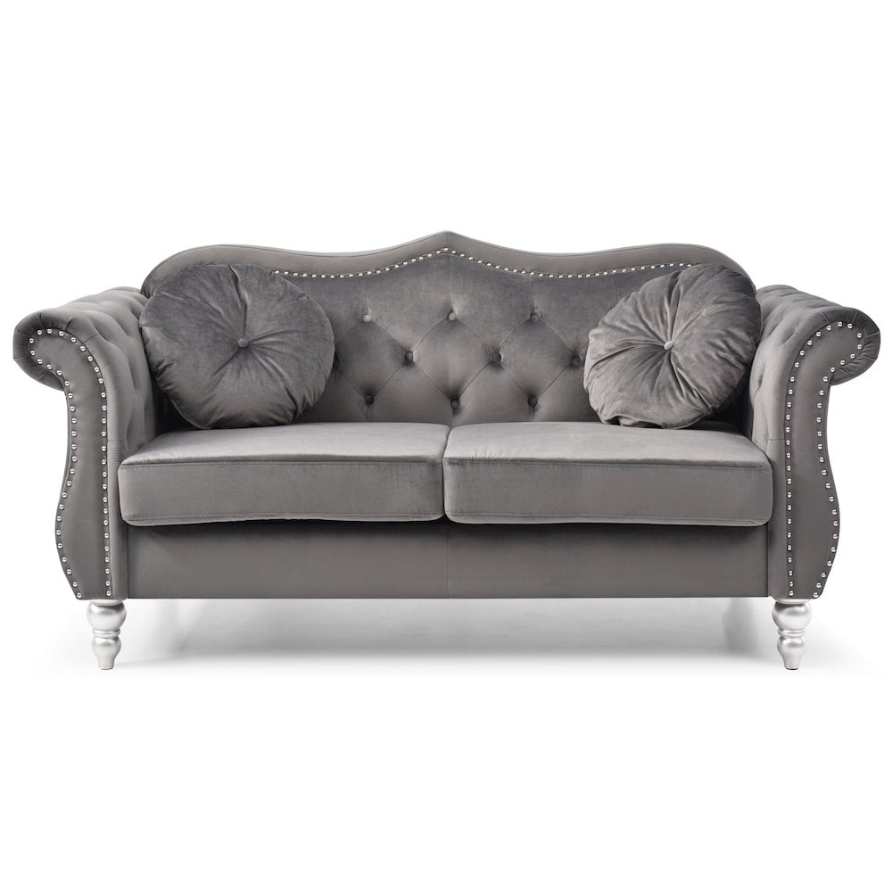 Glory Furniture Hollywood Loveseat in Dark Gray Color