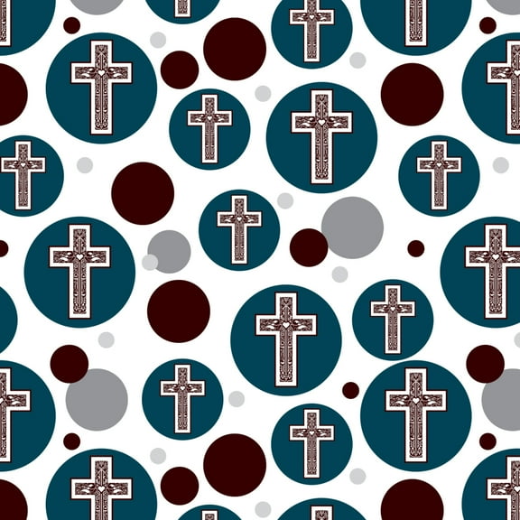 Cross with Heart Christianity Premium Gift Wrap Wrapping Paper Roll