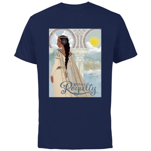 Disney Wish Queen Amaya Rosas Royalty - Short Sleeve Cotton T-Shirt for Adults - Customized-Navy
