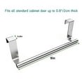 thumbnail image 2 of 9x2.4In Towel Rack for Cabinet,Durable Metal Towel Bar for Kitchen,Silver Strong Steel Washcloth Bar Rack for Hanging on Inside or Outside of Doors, 2 of 6