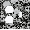 thumbnail image 4 of Metal Light Switch Plate Outlet Cover River of Souls Skull Rose Flower Gray SKL003, 4 of 13