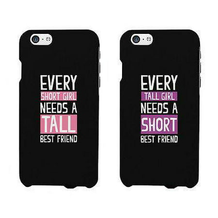 Short And Tall Cute BFF Matching Phone Cases For Best Friends