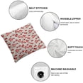 thumbnail image 6 of Ollo0ord Throw Pillow Cushion Cover, with on Neutral Background Print, Decorative Square Accent Pillow Case, Pale Taupe Vermilion and White, 6 of 7