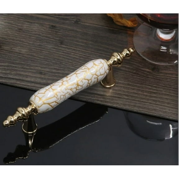 Cupboard Cabinet Pull Handles Marble Crack Ceramic Cabinet Drawers Door Knobs