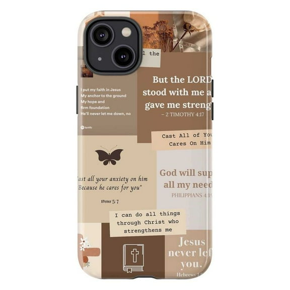 Christian Bible Verse Collage Phone Case, Inspirational Scripture Quotes, Fits iPhone 11 12 13 14 15 16 Pro Max Mini Plus