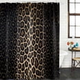 thumbnail image 2 of Leopard Print Shower Curtain, Waterproof Shower Curtains for Bathroom, Chic Abstract Black Brown Animals Texture Washable Fabric Bathtub Curtain Set Bath Decor with 12 Hooks Stall 36"x72", 2 of 8