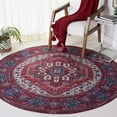 thumbnail image 3 of SAFAVIEH Tucson Cornelius Traditional Machine Washable Area Rug, 6' x 6' Round, Red/Blue, 3 of 9
