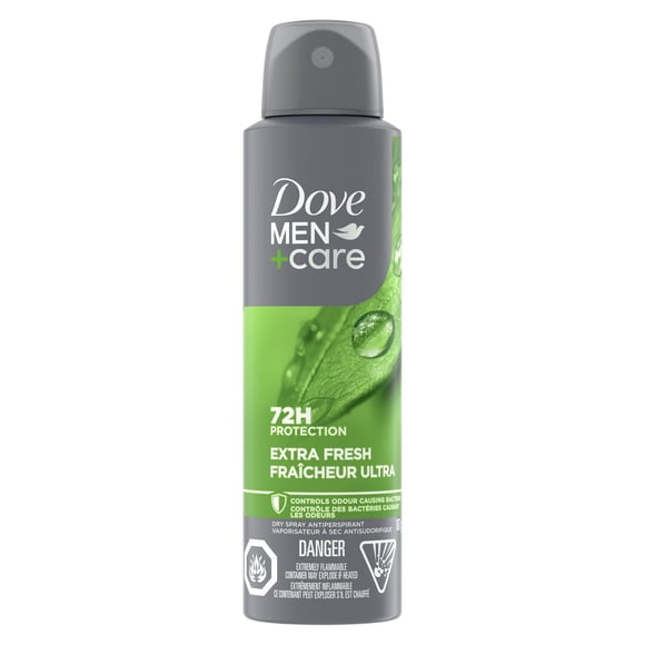 Dove Men+Care Antiperspirant Deodorant Dry Spray For Men Extra Fresh 72-hour Sweat and Odour protection Extra Fresh With Triple Defense Technology™, 107g