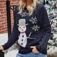 thumbnail image 4 of Sweater Women Snowman Warm Sweater Knitted O-neck Sweater Z, 4 of 5