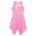 thumbnail image 5 of iixpin Girls Ballet Lyrical Dance Dress Gymnastic Leotard with Wrap Skirt Chiffon Lyrical Contemporary Dancewear Pink 16, 5 of 7