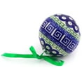 thumbnail image 1 of Polish Pottery 3½-inch Ornament Christmas Ball (Grecian Peacock Theme) Hand Painted in Boleslawiec, Poland + Certificate of Authenticity, 1 of 6