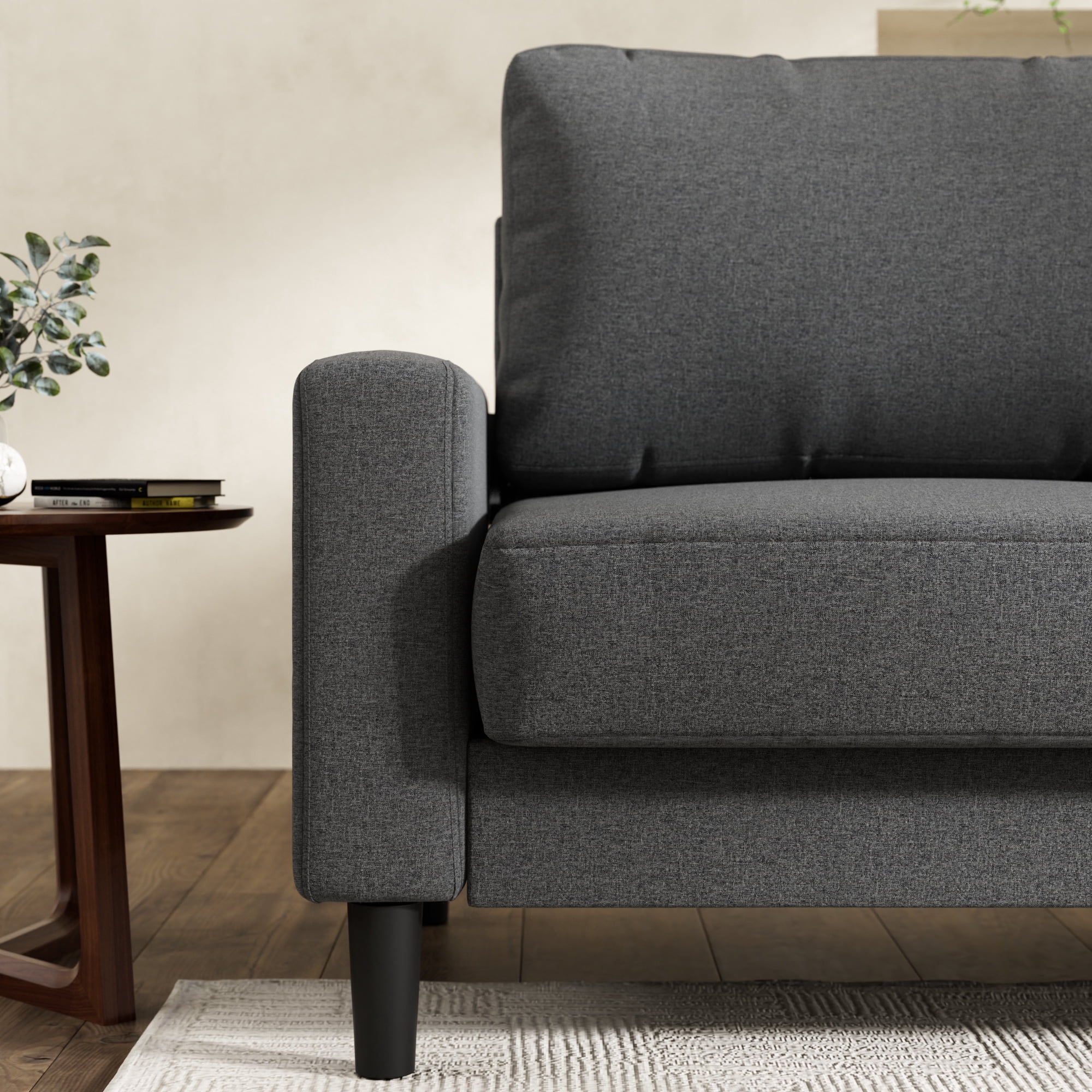 Zinus 76" Harmony Indoor Fabric Sofa, Dark Gray