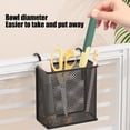 thumbnail image 4 of Dongrere Metal Mesh Hanging Pen Holder with Hook, Desk Side Storage Basket for Office Classroom Supplies, Black, 4 of 6