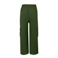 thumbnail image 5 of IDALL Shorts for Women Linen Shorts Womens Shorts Casual Womens Elastic Waist Pockets Straight Casual Pants Loose Cargo Long Trousers Cotton Shorts High Waisted Shorts Women Green M, 5 of 7