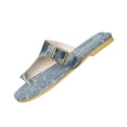 thumbnail image 2 of Samdudou Slide Sandals Open Toe Denim Fabric Toe Ring Flat Thong Summer Casual Beach Pool Ladies Vacation Style Footwear Outdoor Daily Wear Lightweight Soft Trendy Design, 2 of 9