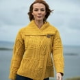 thumbnail image 5 of Ladies Yellow Irish Merino Wool Cardigan Size XL Made By Aran Woollen Mills, 5 of 5