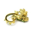 thumbnail image 2 of 5pcs Dragon Enamel Pin Brooches Golden Alloy Rhinestone Badge for Backpack Clothes Lime Green 56x41x17mm Hole: 5x3.5mm, 2 of 3
