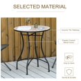 thumbnail image 4 of Mosaic Patio Table, Round Coffee Table with Metal Frame, Garden Furniture for Outdoor, Poolside, Red, 4 of 7