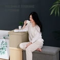 thumbnail image 2 of Folding Storage Ottoman Cube Space-Saving Storage Toy Box Foot Rest Stool Seat 11.8", 2 of 8