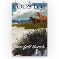 thumbnail image 2 of Coos Bay, Oregon, Horses and Dunes (24x36 Giclee Gallery Art Print, Vivid Textured Wall Decor), 2 of 3