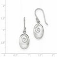 thumbnail image 2 of Primal Silver Sterling Silver Rhodium-plated Oval Dangle Shepherd Hook Earrings, 2 of 4