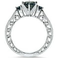 thumbnail image 3 of Pompeii 1 1/10ct Blue Diamond Vintage Hand Engraved Engagement Ring 14K White Gold, 3 of 4