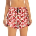 thumbnail image 3 of Uemuo Cute Strawberry Pattern Women's Athletic Shorts High Waisted Running Shorts with Liner Pockets Gym Elastic Workout Shorts-X-Large, 3 of 9