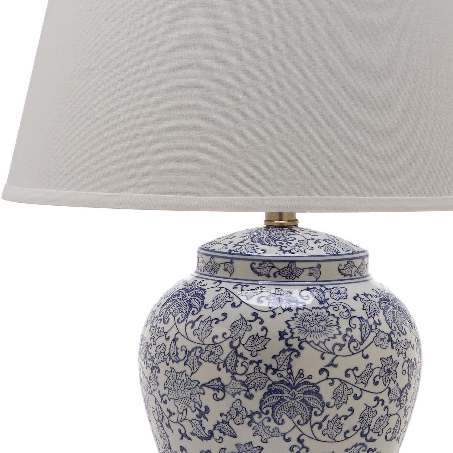 SAFAVIEH Spring 29 in. H Floral Blossom Table Lamp, Blue/White, Set of 2
