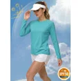 thumbnail image 3 of QUALICOS Camisetas de Protección Solar para Mujer UV SPF UPF 50+ Manga Larga Rash Guard Pesca Correr Secado Rápido Livianas, 3 of 5