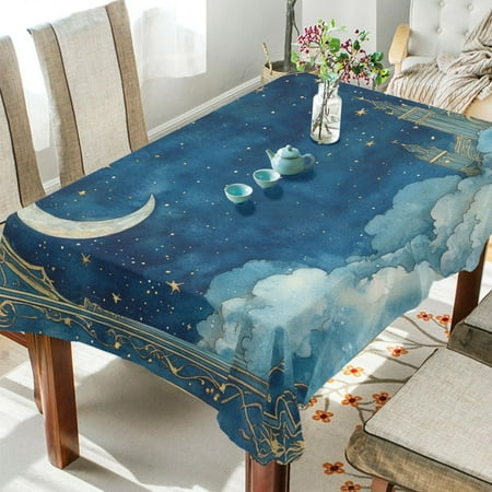 

WOBOGO Fantasy Palace Square Tablecloth 54×54in Polyester Fabric Tablecloth Washable Dust Resistant Wrinkle Resistant