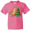 thumbnail image 3 of Inktastic Tyrannosaurus Rex Decorating Christmas Tree Youth T-Shirt, 3 of 5