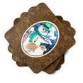 thumbnail image 2 of Carolines Treasures SS8996FC Snowman with Australian Shepherd Foam Coaster Set of 4 3 1/2 x 3 1/2 multicolor, 2 of 3