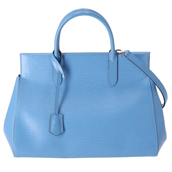 Pre-Owned Louis Vuitton Marly MM Epi Handbag M94661 Bleuet Epi Leather Light Blue