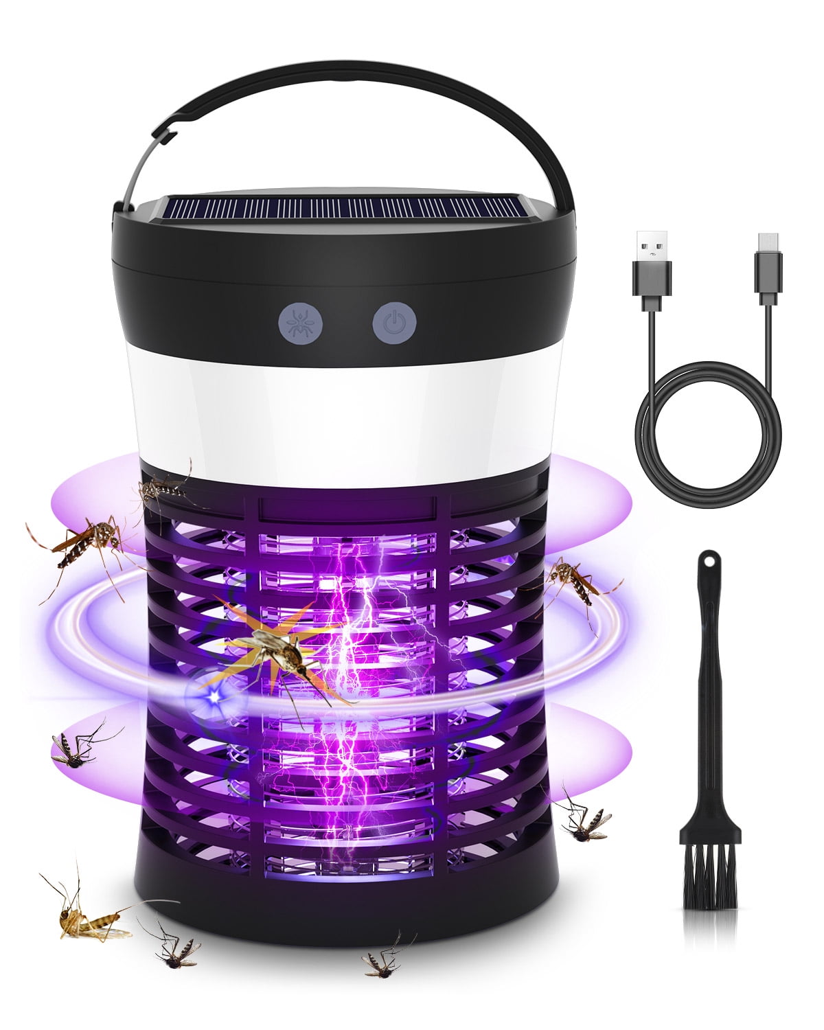 Bug Zapper Outdoor,Solar Mosquito Zapper,Fly Zapper Killer with Camping