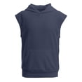 thumbnail image 3 of Bmisegm Boys Tshirts Sleeveless Hooded Soft Breathable Casual Athletic Workout Tops Navy,11-12 Years, 3 of 8