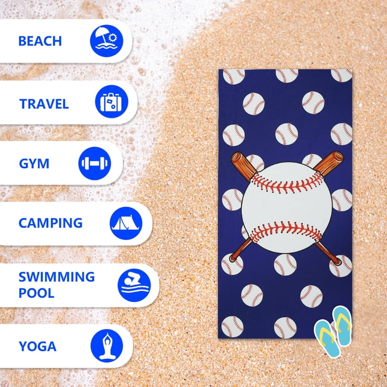Boho Mandala Beach Towel - Microfiber, Sand-Free, Quick Dry, 30x60 Inches, Blue Hippie Design