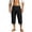 Black, variant on Mens Casual Pants Linen Capri Harem Pants Loose Fit Baggy Pants Elastic Waist Summer Beach Trousers Lightweight Yoga Vacation Pants Grey S