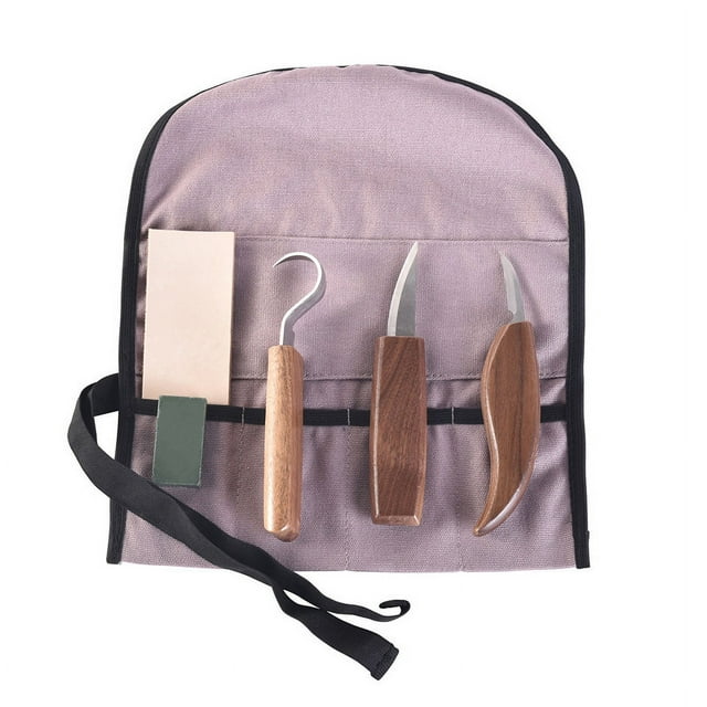 Ensemble d'Outils à Main pour Menuiserie 10 Pcs : 5 Couteaux de Sculpture Manuels avec Lames Courbées pour Cuillère/bol, Raclage et Rasage – Contrôle Durable et Précis pour Professionnels