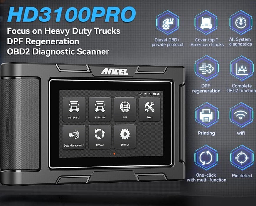 Buy ANCEL HD3100 PRO Truck & Car 2 in 1 Diesel Heavy Duty Truck Scanner