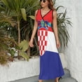 thumbnail image 6 of Flag of Croatia Womens Night Club Maxi Dress V Neck Sleeveless Bohemia Long Dresses, 6 of 9