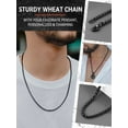 thumbnail image 4 of PROSTEEL Wheat Necklace 3mm Black Chain Necklace for Mens Classic Stainless Steel Jewelry Birthday Christmas Gift for Son Boyfriend - 30inches, 4 of 8