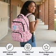 thumbnail image 4 of Pzuqiu Pink Axolotl Print School Backpack for Girls 17 Inch Ultra Soft Breathable School Bag with Multi Pockets Padded Straps for 8-14 Years Old Primary Middle School, 4 of 7