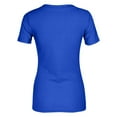thumbnail image 4 of Adeawade Womens Tshirts V Neck Tops Short Sleeve Solid Color Elegants Tee Clothes S Blue, 4 of 4