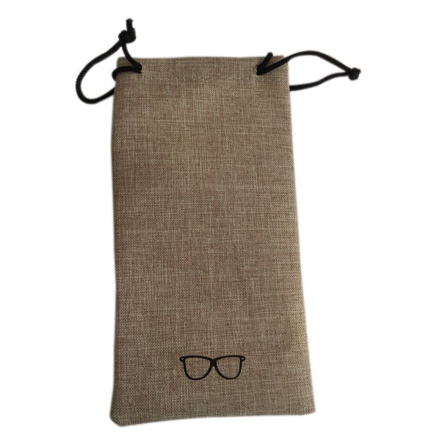 Jumpingount Bonita caja de lino portátil para gafas/bolsa para gafas, herramienta protectora para gafas de sol Cadenas y cordones para anteojos
