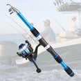 thumbnail image 3 of Fishing Rod and Reel Combos Telescopic Fishing Rods Spinning Reels Lures Set with Carry Bag, 3 of 5