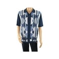 thumbnail image 3 of Mens Stacy Adams Italian Style Knit Woven Shirt Short Sleeves 3117 Navy Blue, 3 of 6