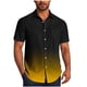 thumbnail image 2 of Blusa y camisa de manga corta con cuello vuelto para hombre, blusa informal de moda con cuello vuelto, estampado degradado, camisa de manga corta con botones, blusa de poliéster para hombre, 2 of 6