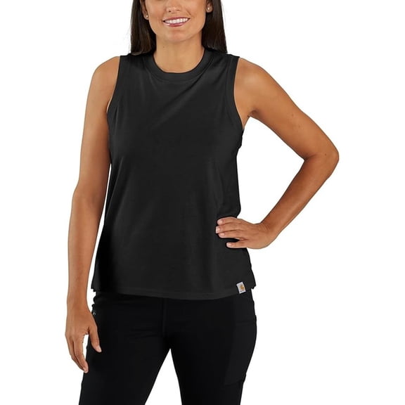 Carhartt Women's Relaxed Fit Lightweight Tank, Black, X-Large