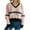 Pink, variant on Fengactive Women's V-Neck Sweater Print Color Block Ribbed Knit Pullover Long Sleeve Graphic Knit Top